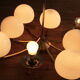 Opaline brass hanging lamp