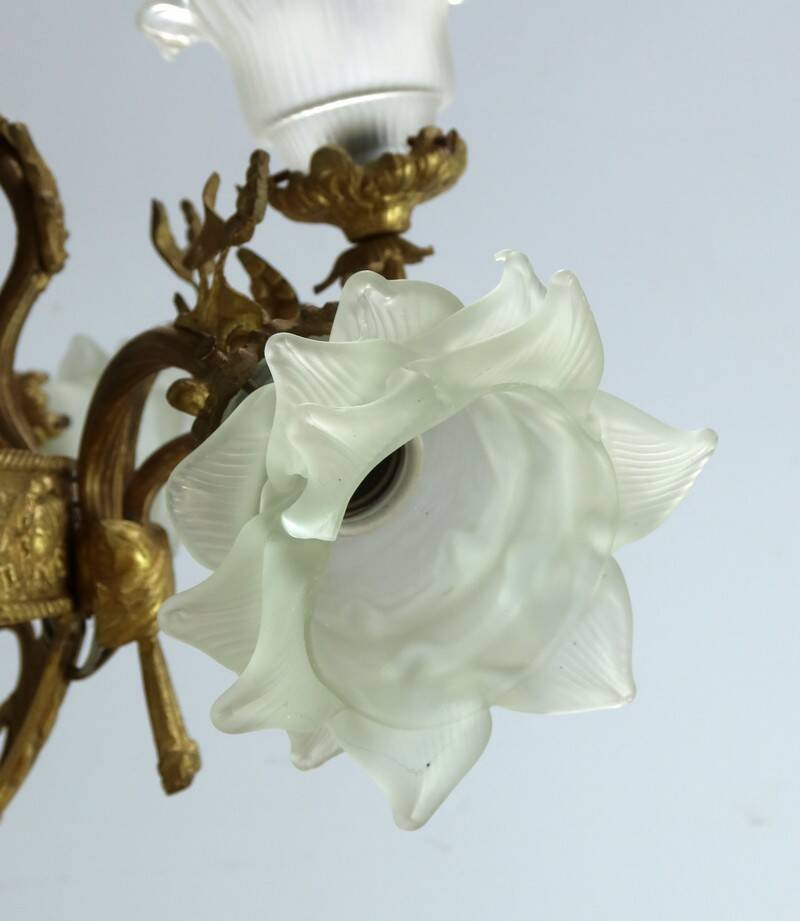 12-Light Chandelier in Gilded Bronze, Napoleon III Style – Late 19th Century