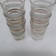 6 vintage glasses lined golden