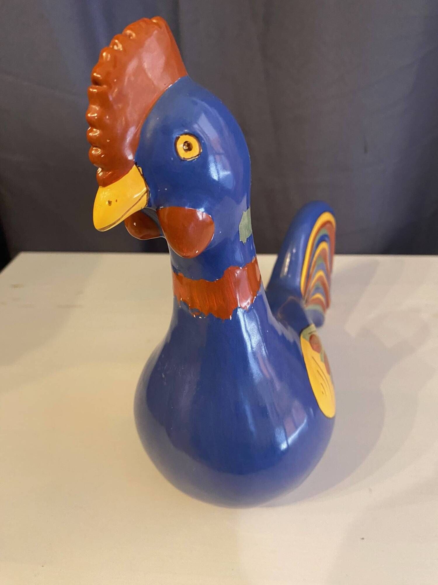 Coq en faïence peinte Henriot Quimper