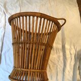 Wicker rattan paper basket 1960, 40 cm