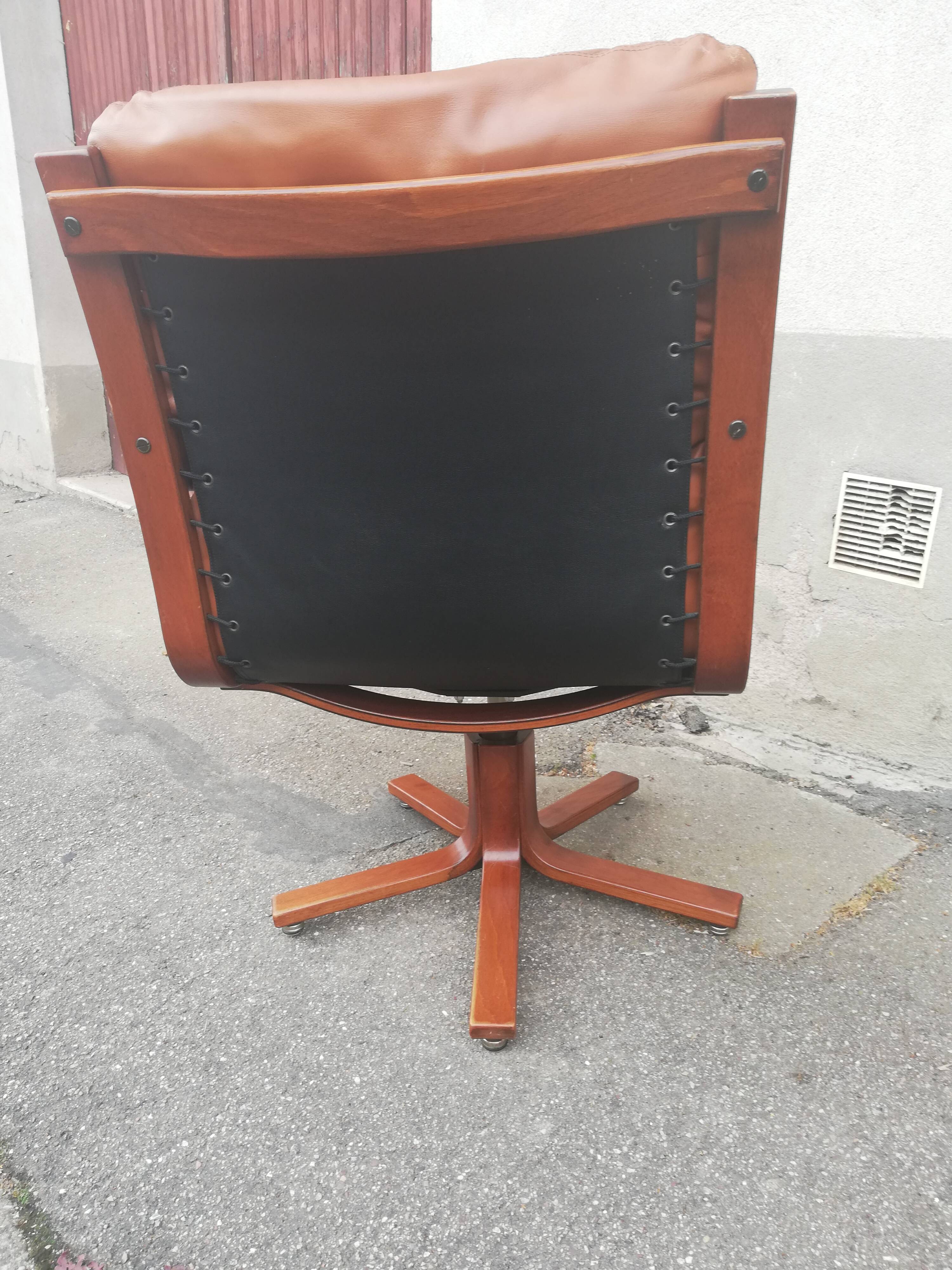 Vintage leather office armchair