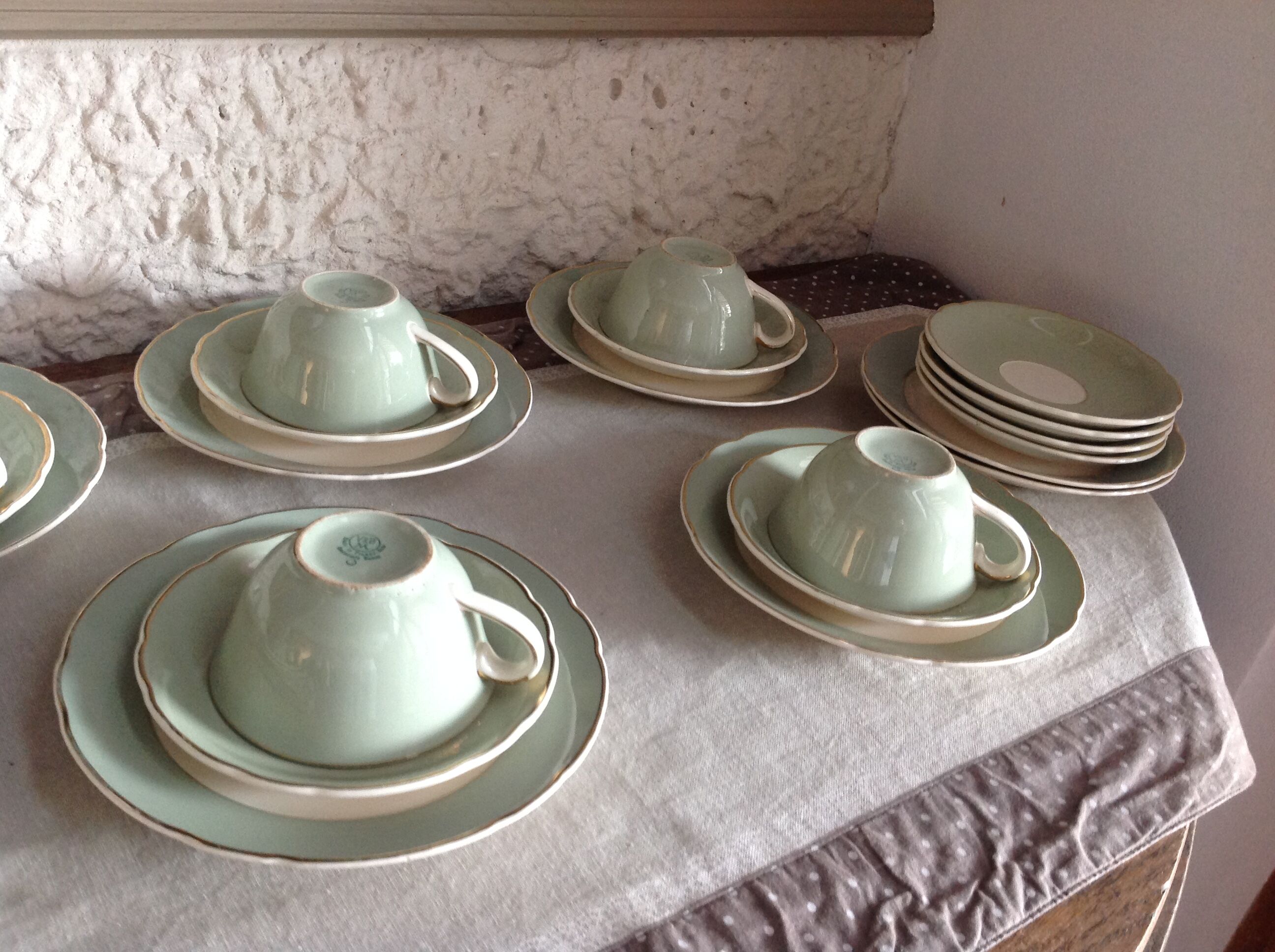 Peppermint coffee and dessert service / Villeroy - Boch / vintage 50-60