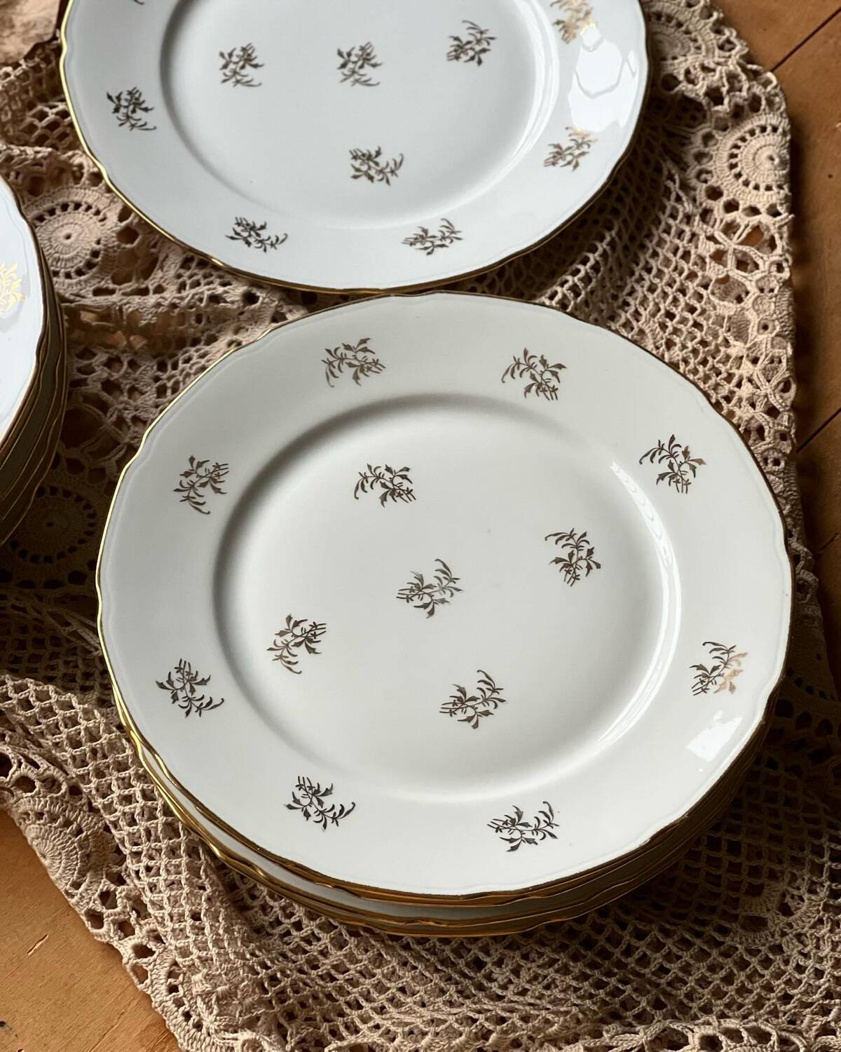 Assiettes en porcelaine dure et nouvelle de Sologne Lamotte Selency