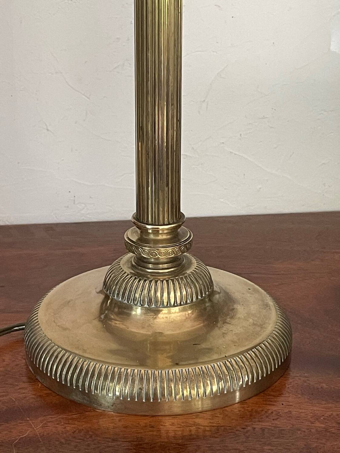 Brass column lamp 43cm circa 1900