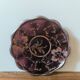 Vintage purple glass plate with silver flower pattern Murano