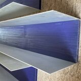 Series 3 contemporary wall-mounted bookcase shelves in aluminum and wood