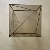 Table basse design en verre fumé et chrome par Max Sauze collection Isocèle, 1970