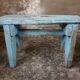 Tabouret de banc en bois etagere bleu clair