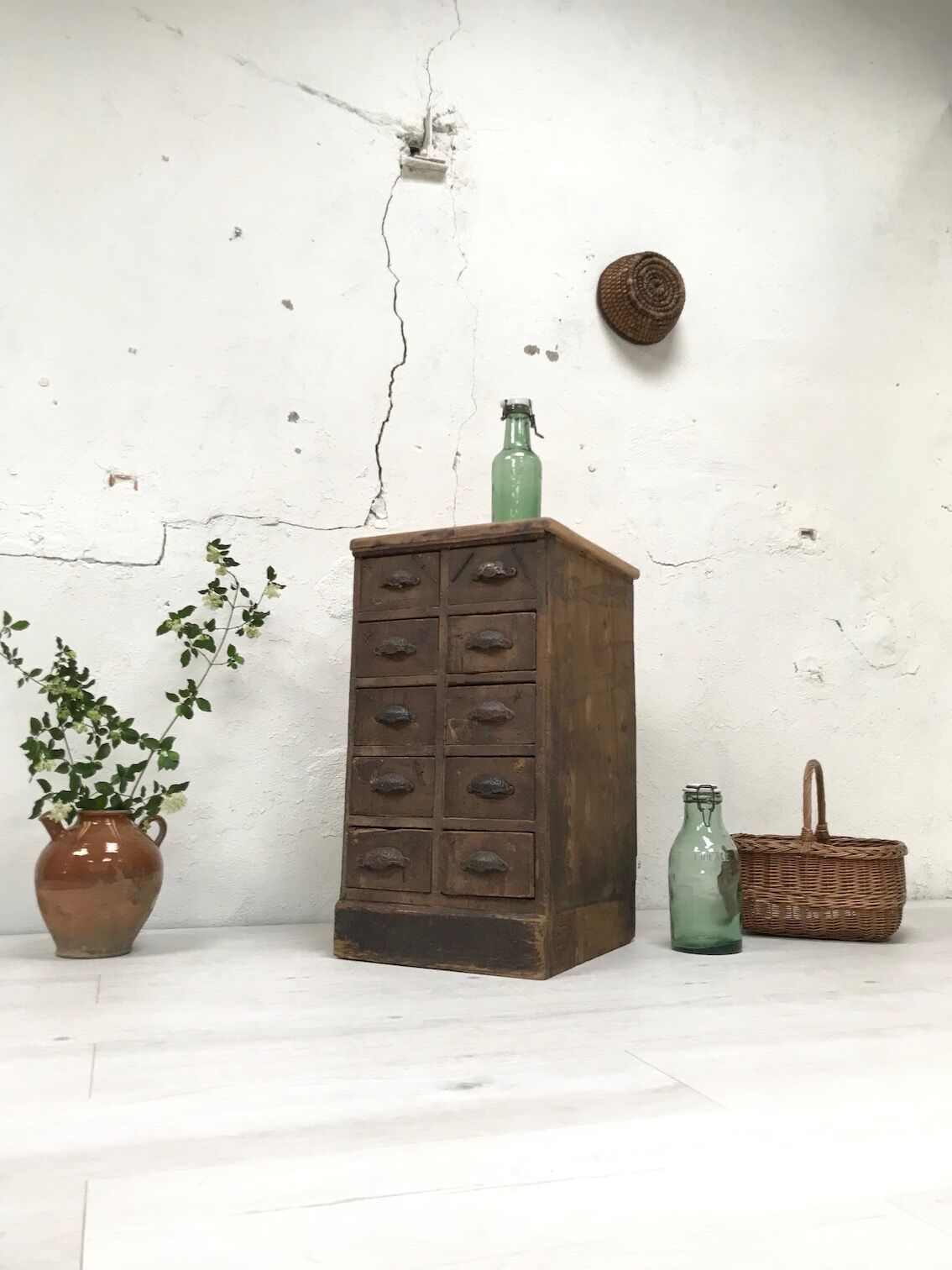 Wooden craft furniture with 10 drawers