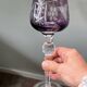 2 large cut and coloured Bohemian crystal glasses
