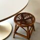 Vintage spiral rattan stool, France 1950