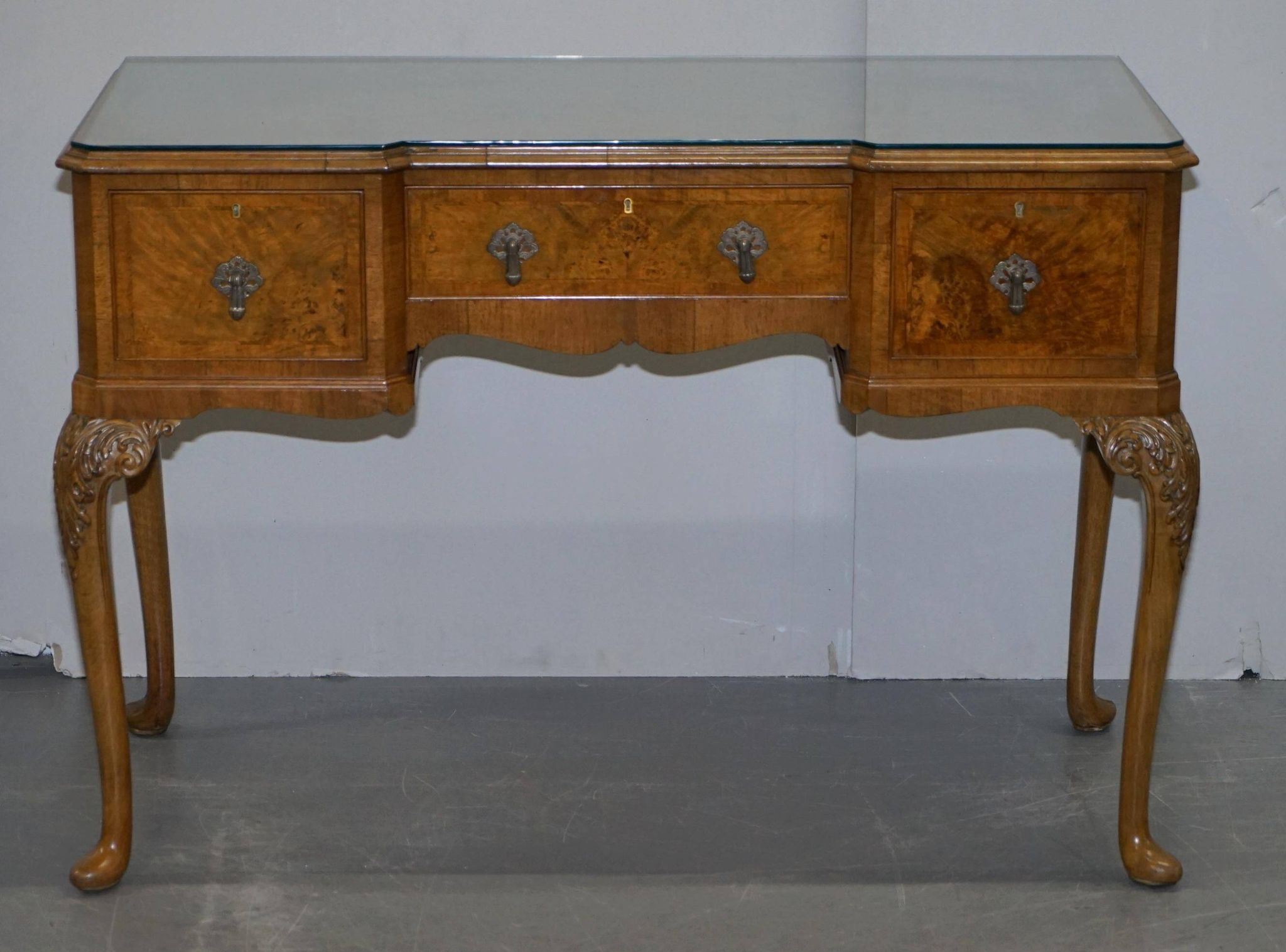 Console Burr Walnut Art Deco Denby & Spinks Breakfront