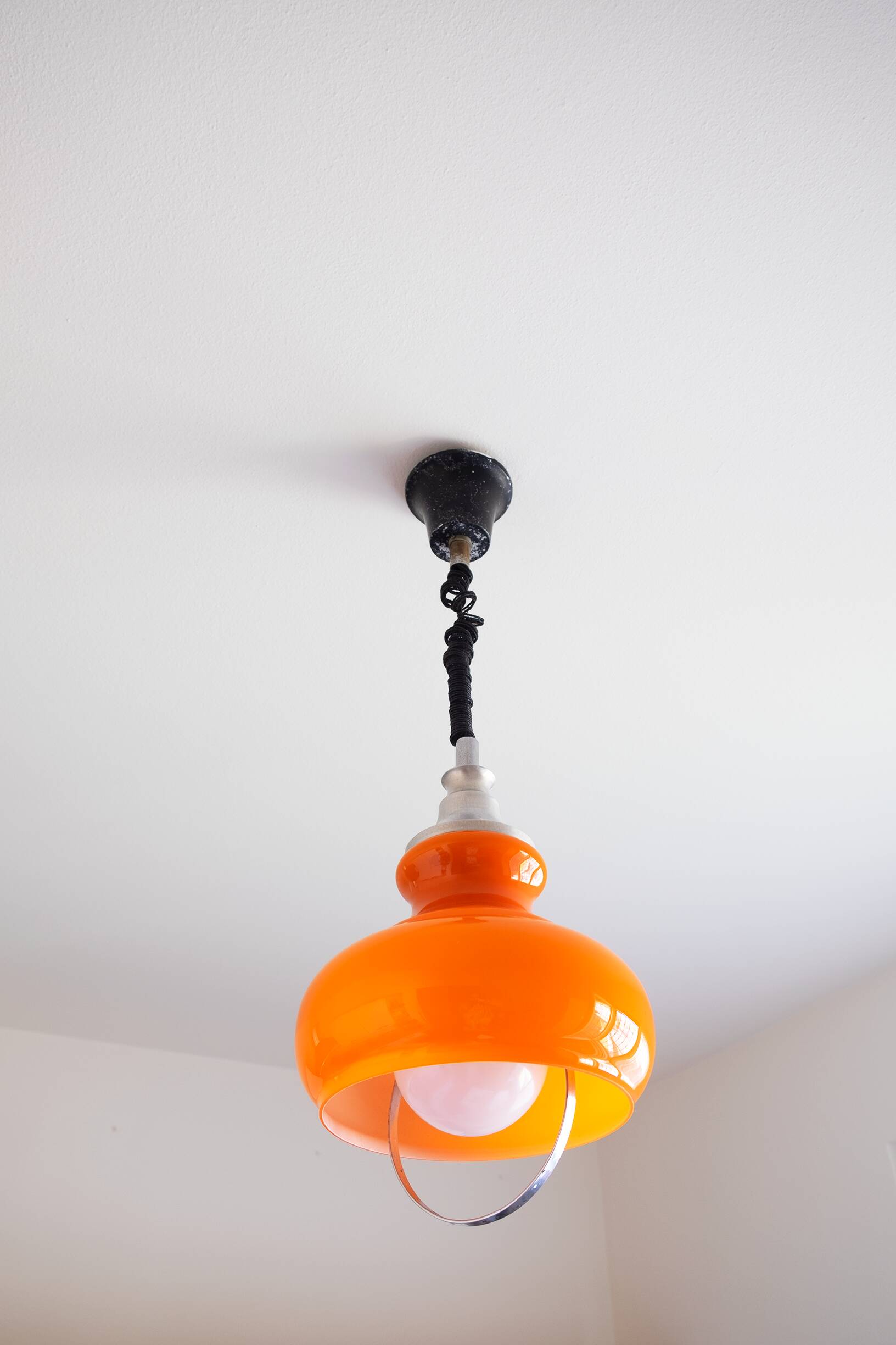 Space Age Opaline Glass Pendant Light
