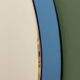 Rare pair of Italian blue oval mirrors, attributed to Cristal Arte, 1970s