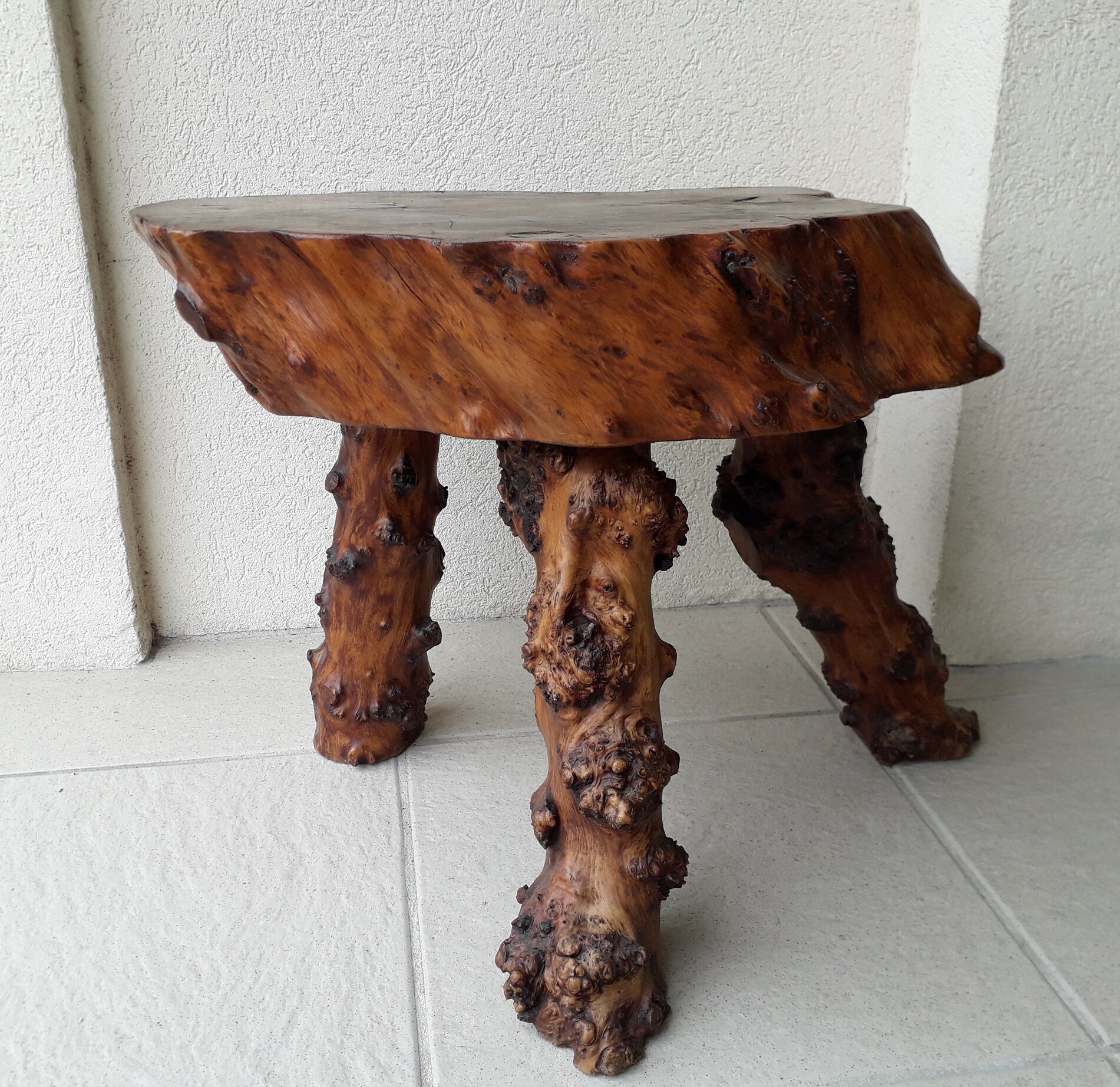 Solid wood stool