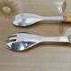 Bamboo handle salad servers from the 60s