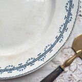 Vintage round ironstone dish, Gien Austerlitz model, made in France