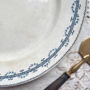 Vintage round ironstone dish, Gien Austerlitz model, made in France