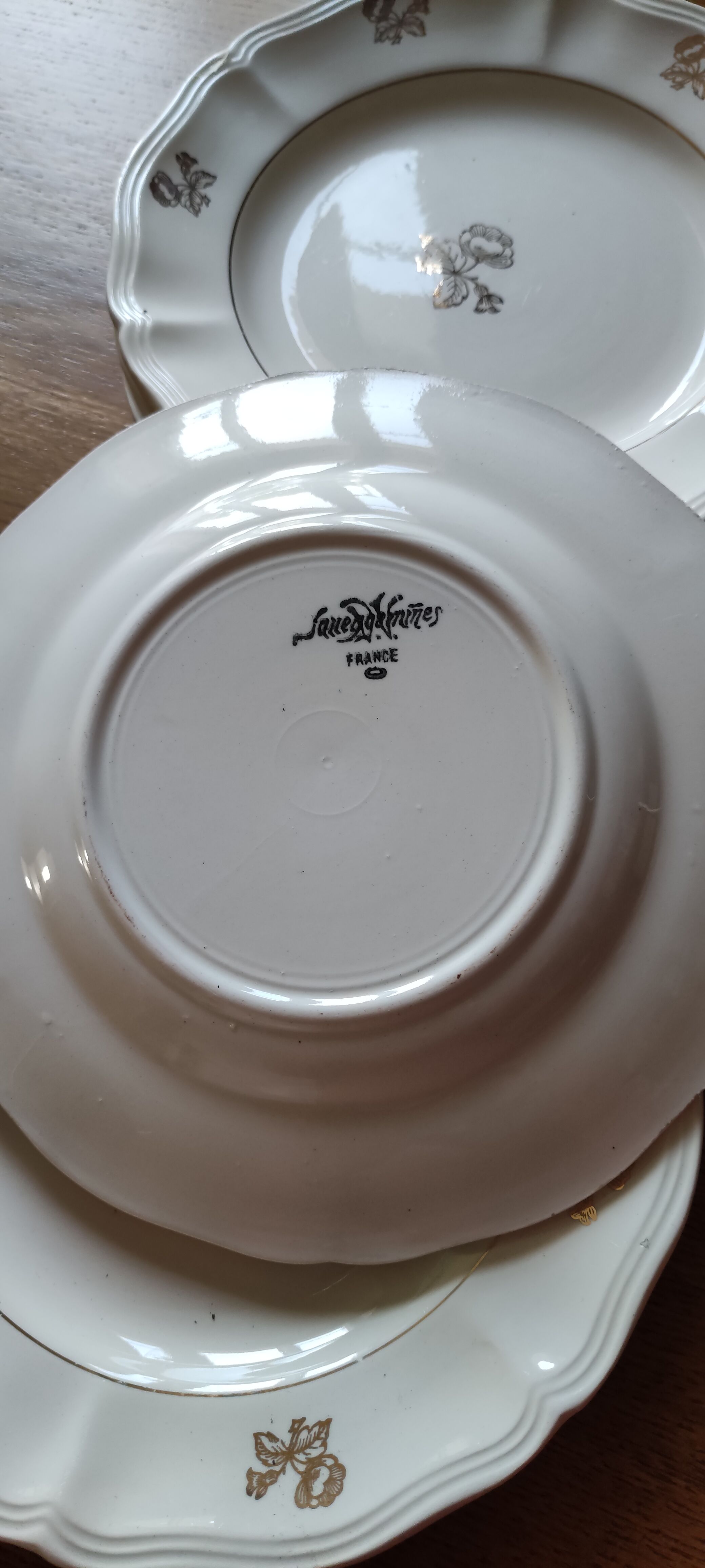 Lot of 6 dessert plates in Sarreguemines earthenware