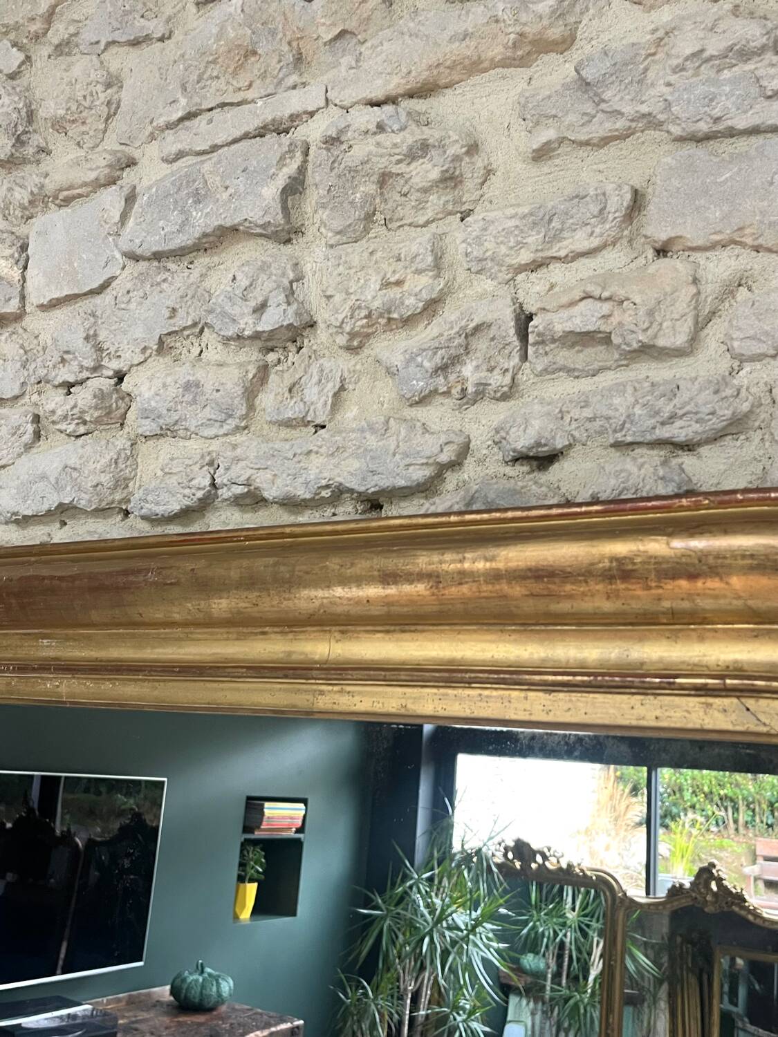 Antique Louis-Philippe mirror 200/150cm gold leaf and mercury glass