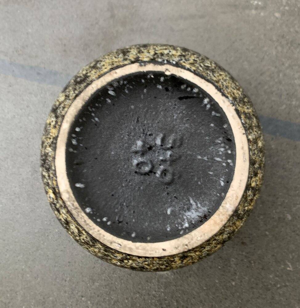 Brutalist sun vase in West German pottery WGP from the mid-century by Scheurich, 1960s.