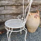 Chaise de jardin en fer forgé