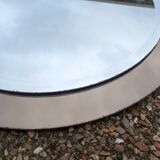 Double mirrors stacked round Fontana arte design Italy vintage