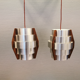 Hanging lamps, made of aluminium and rosewood veneer