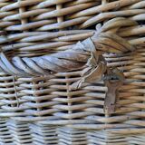Wicker travel trunk xix metal clasps and cuffs