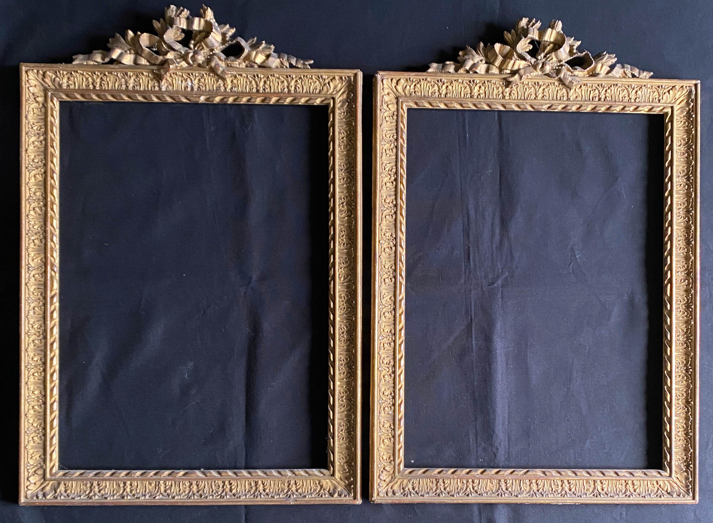 Frames (x2) XIX° - 35 / 51 cm / frame of 29.2 / 39.7 cm foliage 1 cm