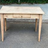 Renovated Parisian desk in solid wood with drawer