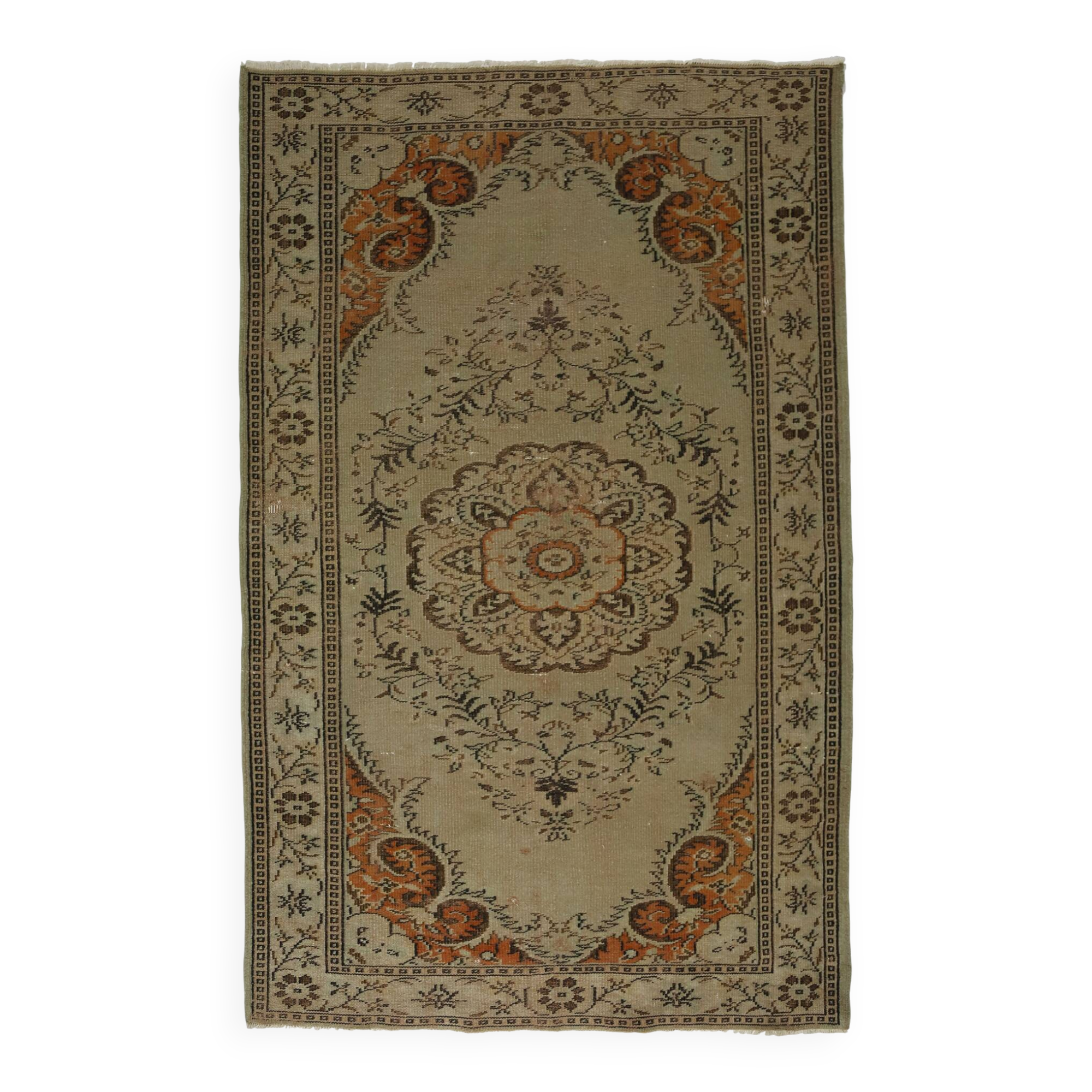Tapis Oushak Ancien – Motifs Floraux, 174 x 274 cm