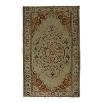 Tapis Oushak Ancien – Motifs Floraux, 174 x 274 cm