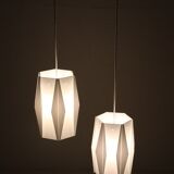 Rare set of 2 pendant lamps by Lars Schiøler for Hoyrup / Hoyruplight / 1960s-1970s
