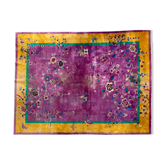 Tapis chinois en pur laine ancien 1920 272cm x 342cm