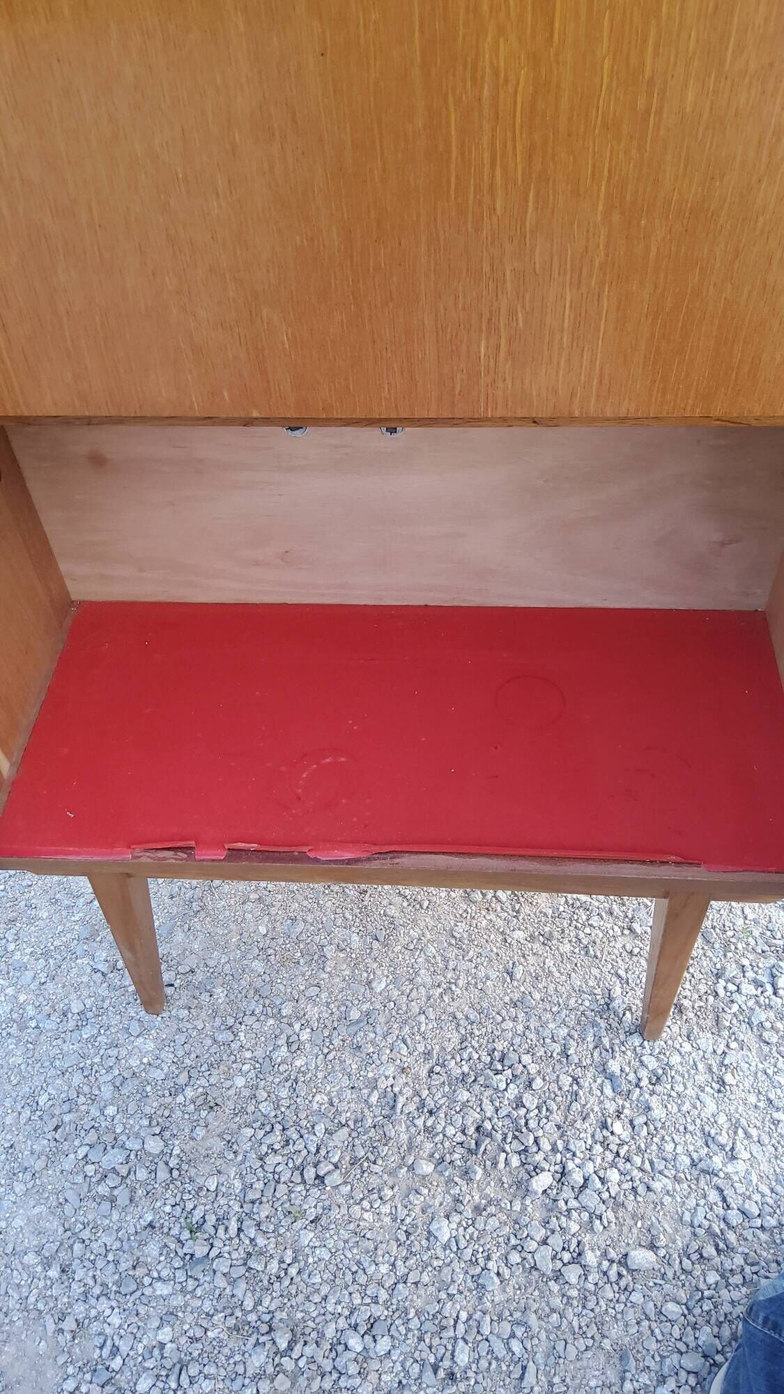 Library secretary of the 50s in blond oak compass feet