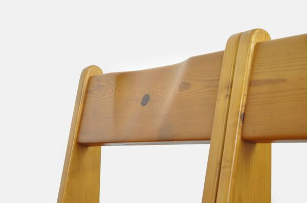 4 chaises en pin de style brutaliste, Ate van APELDOORN, années 1970