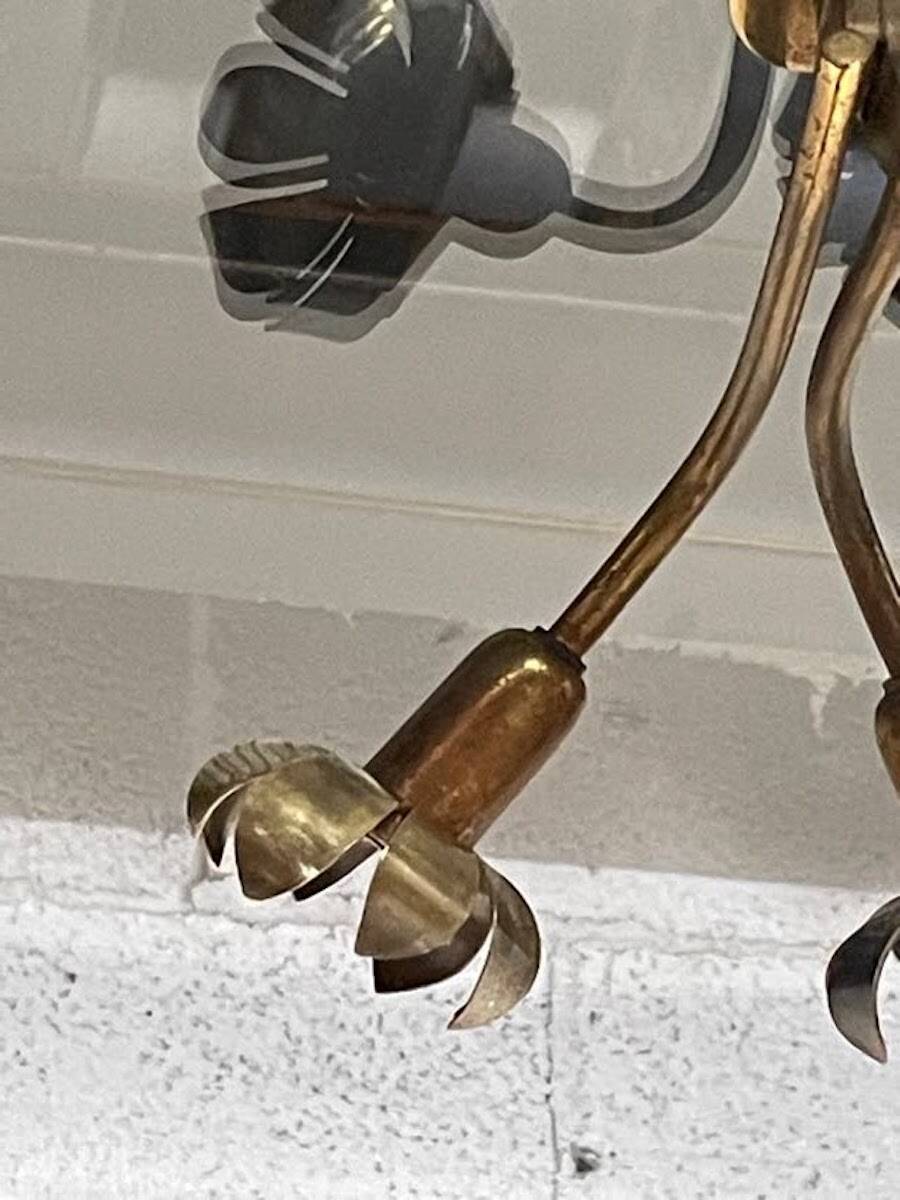 Chandelier in glass and brass attributed to Pietro Chiesa for Fontana Arte, 1940s.