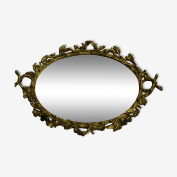 Gold bronze center tray 19th mirror mercury