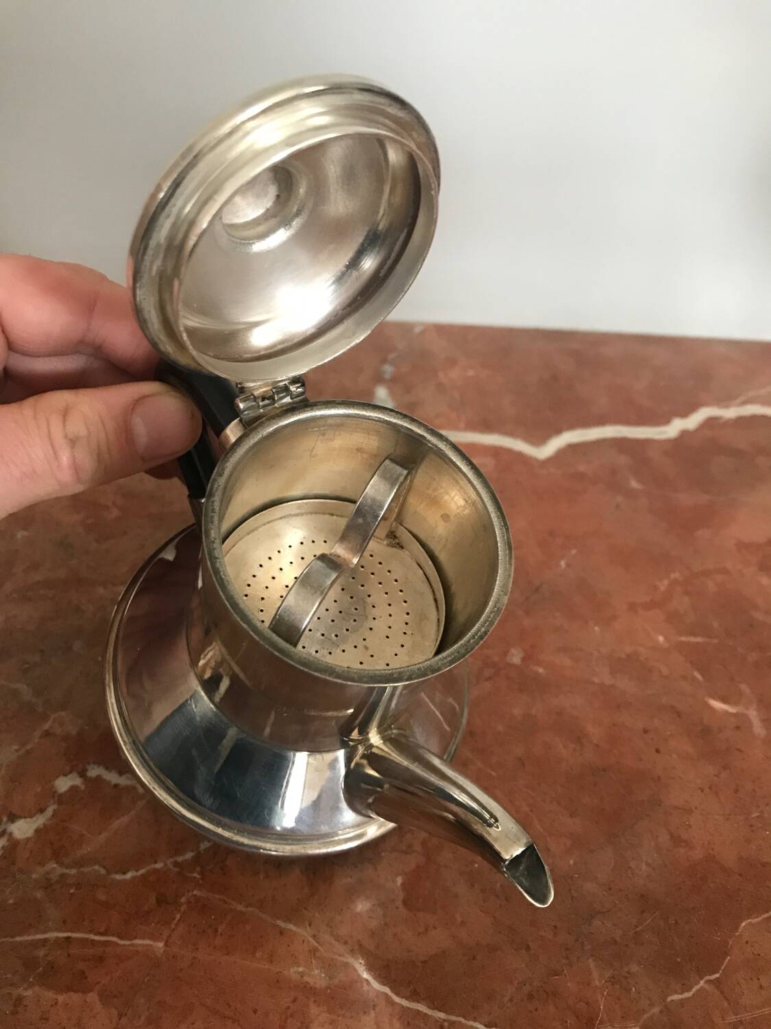 Art deco egoist coffee pot silver metal christian dior