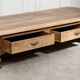 Exceptional oak coffee table, antique draper's table from the 19th century.