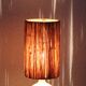 Pale pink ceramic lamp, raffia shade, 70s