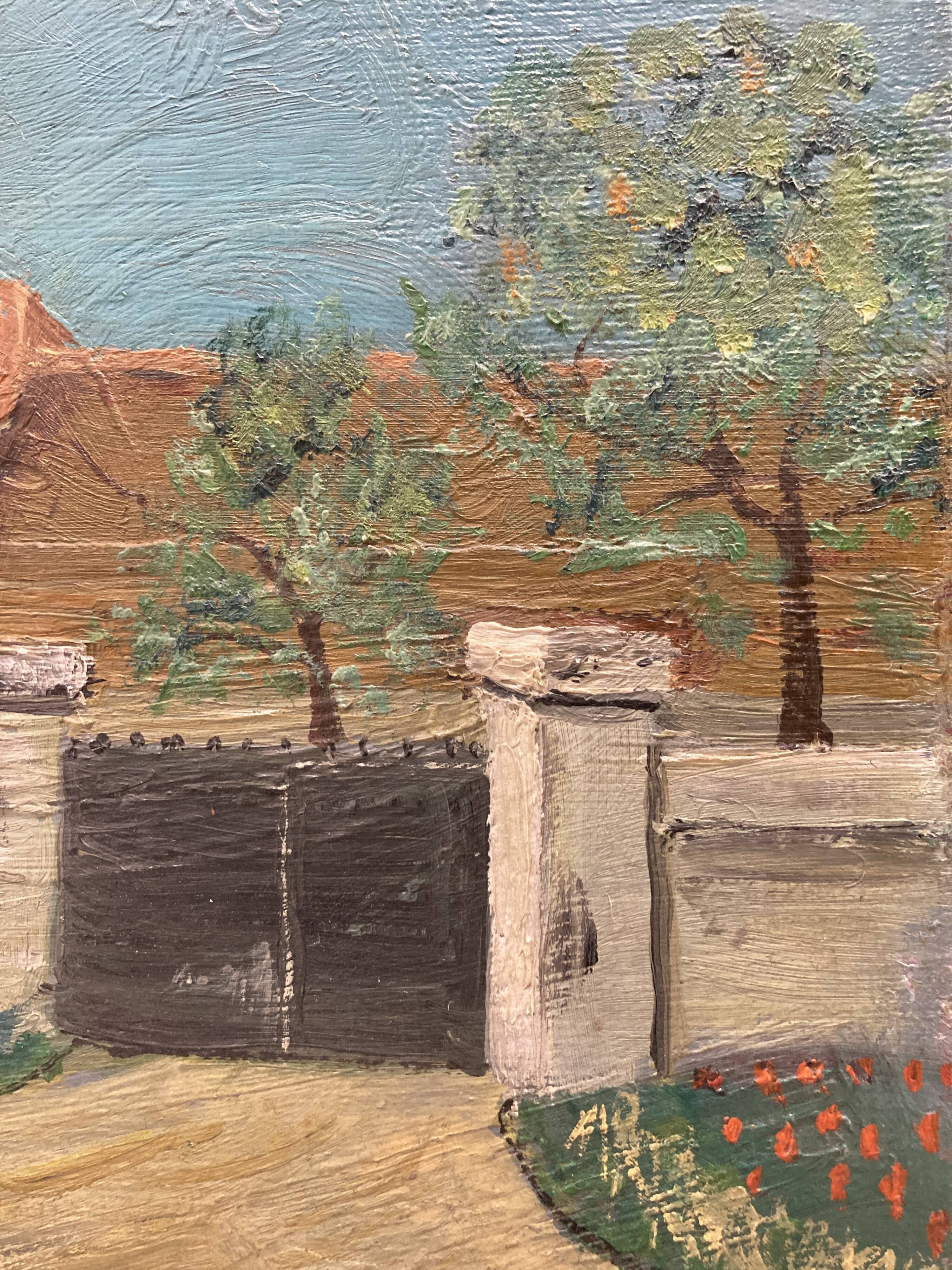 Oil on vintage canvas