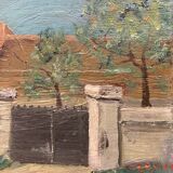 Oil on vintage canvas