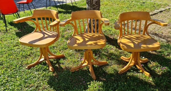 3 fauteuils de bureau thonet pour zmg radomsko prix unitaire