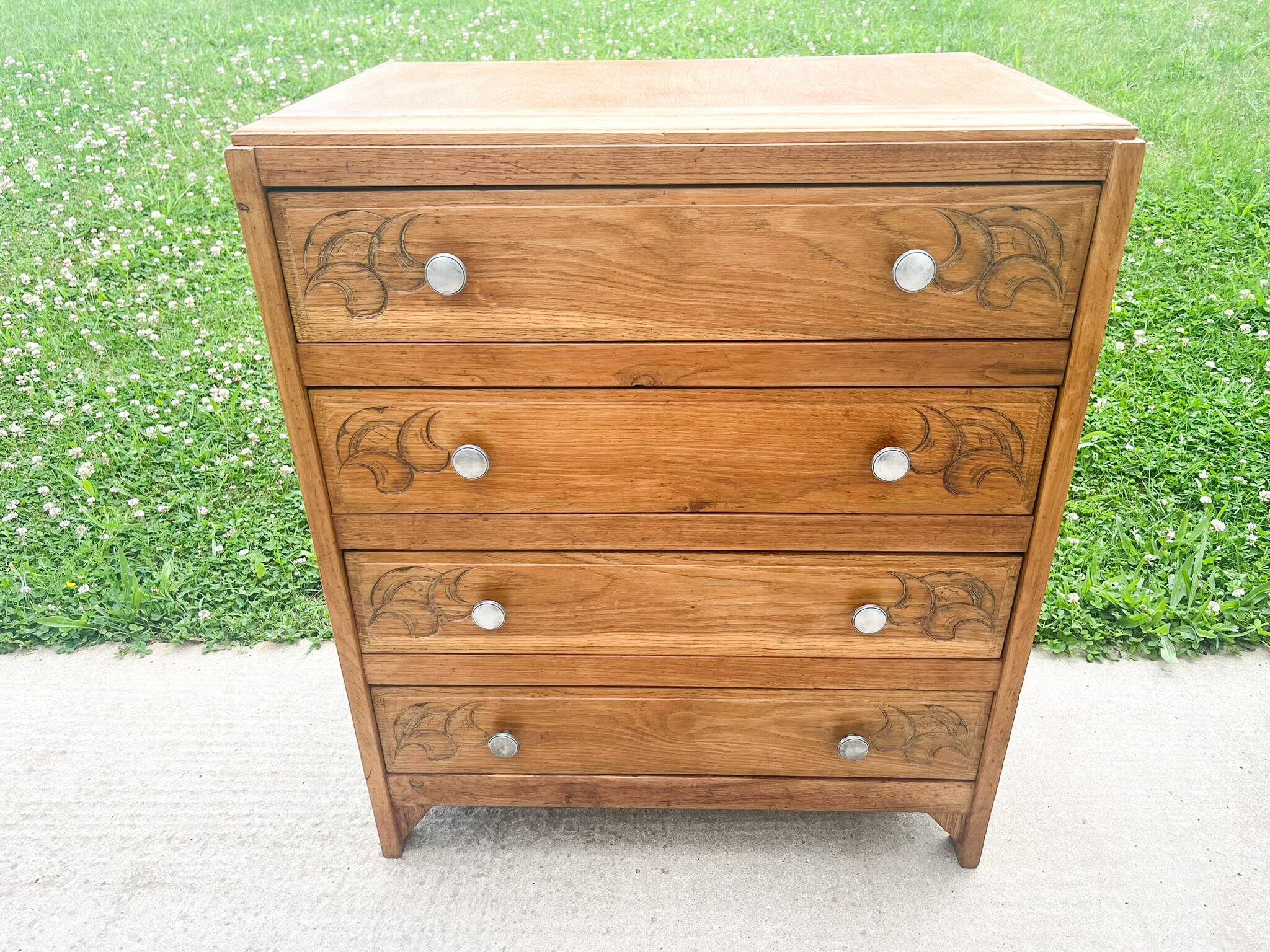 Commode art déco 1930 à 4 tiroirs