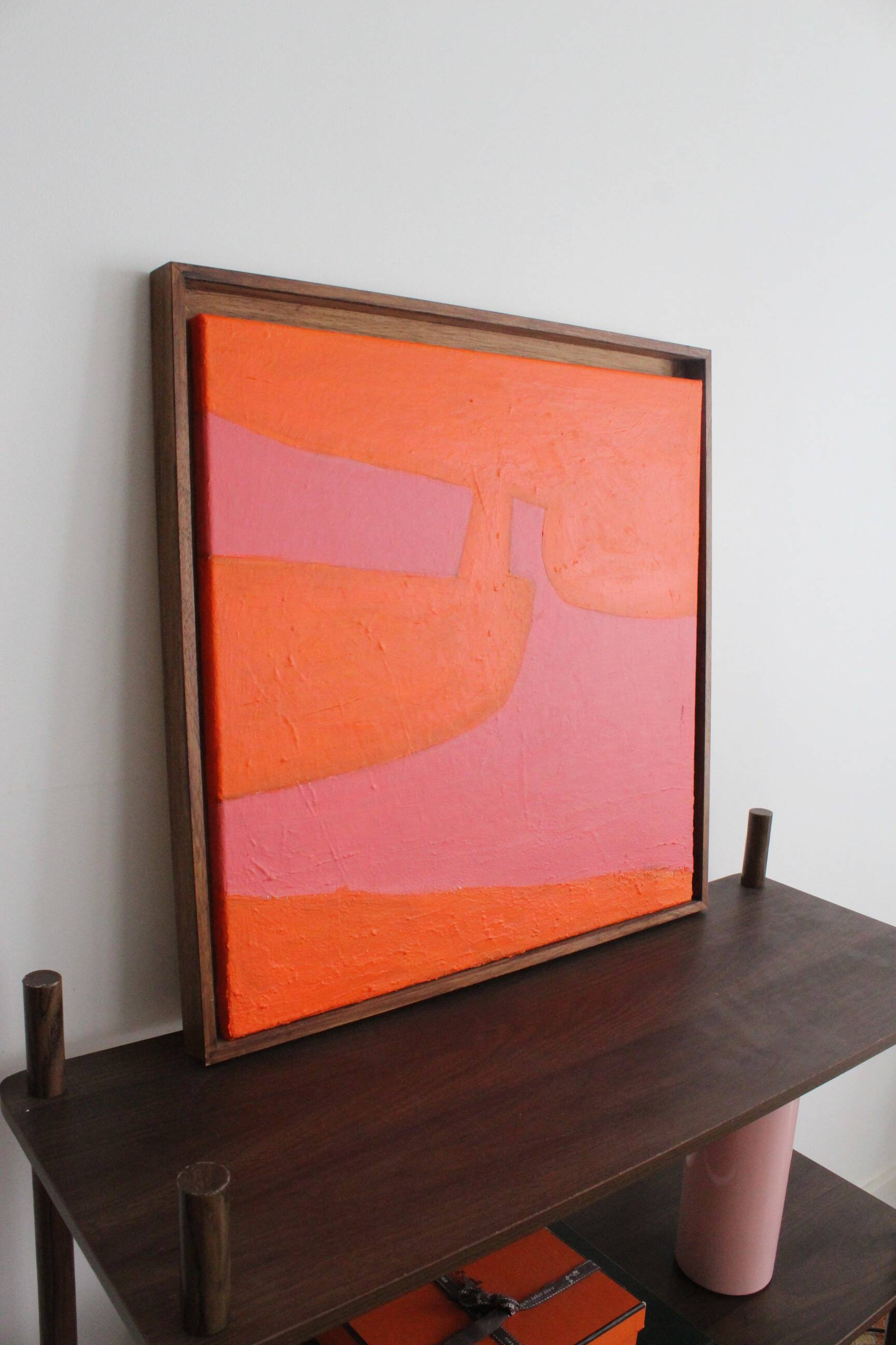 Soft Pink-Orange Art on 50x50cm frame by Bodasca