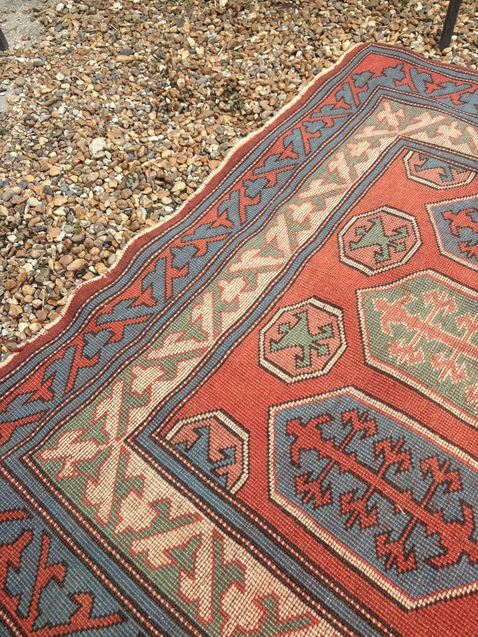 Antique Shirvan carpet Caucasus 125x190 handmade wool geometric tribal boho