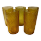 Set of 5 amber orangeade glasses